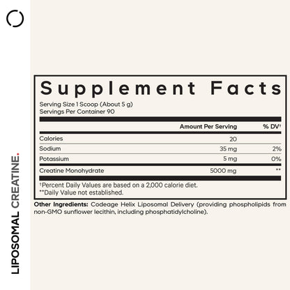Codeage Liposomal Creatine Powder Supplement - 3-Month Supply - 5000mg Creatine Monohydrate Pre Workout & Post Workouts - Unflavored Creatine, Pure Creatine Powder, Creatinine for Sports - 90 Servings - dailyvitalstore