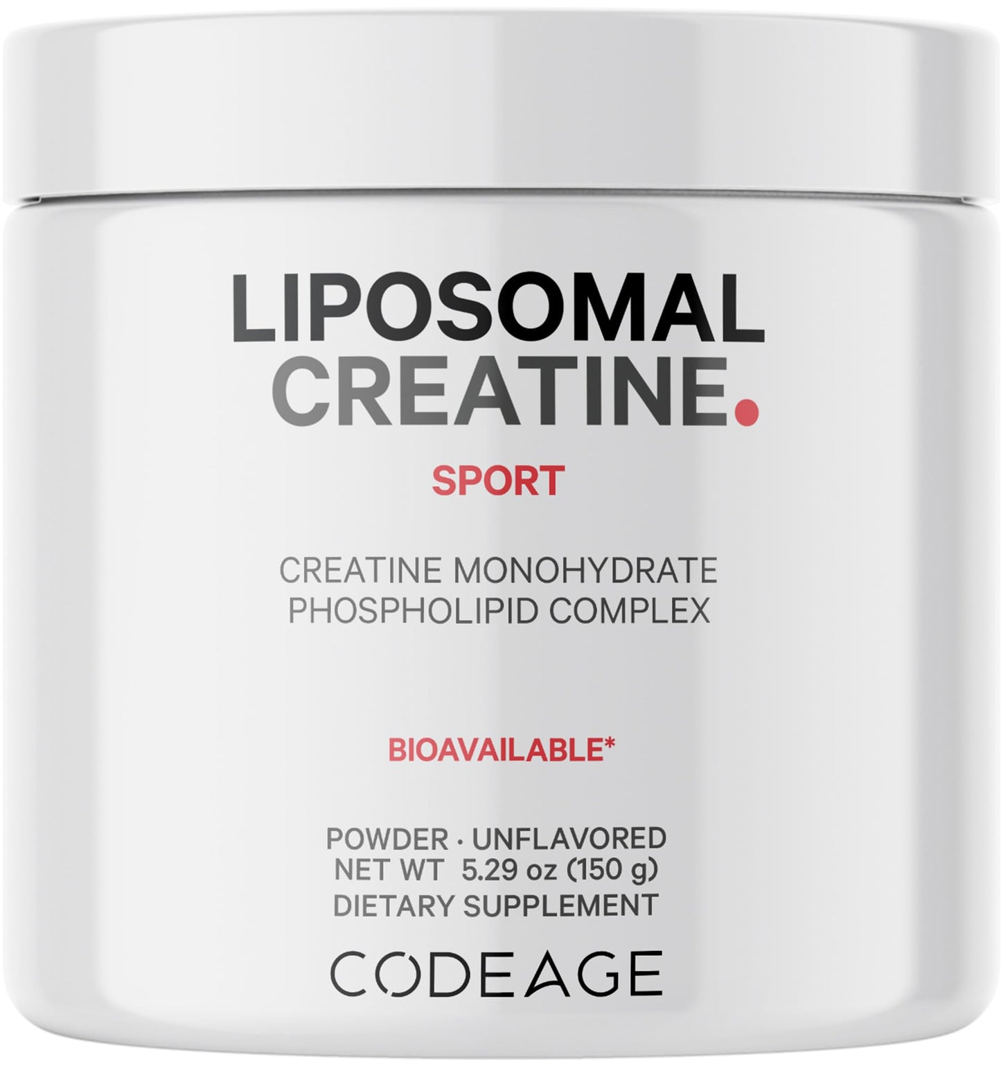 Codeage Liposomal Creatine Powder Supplement, Pure Creatine Monohydrate 5000mg, Pre Workout & Post Workouts - Unflavored Creatine, Micronized Creatine Powder - Creatinine for Sports - 30 Servings - dailyvitalstore