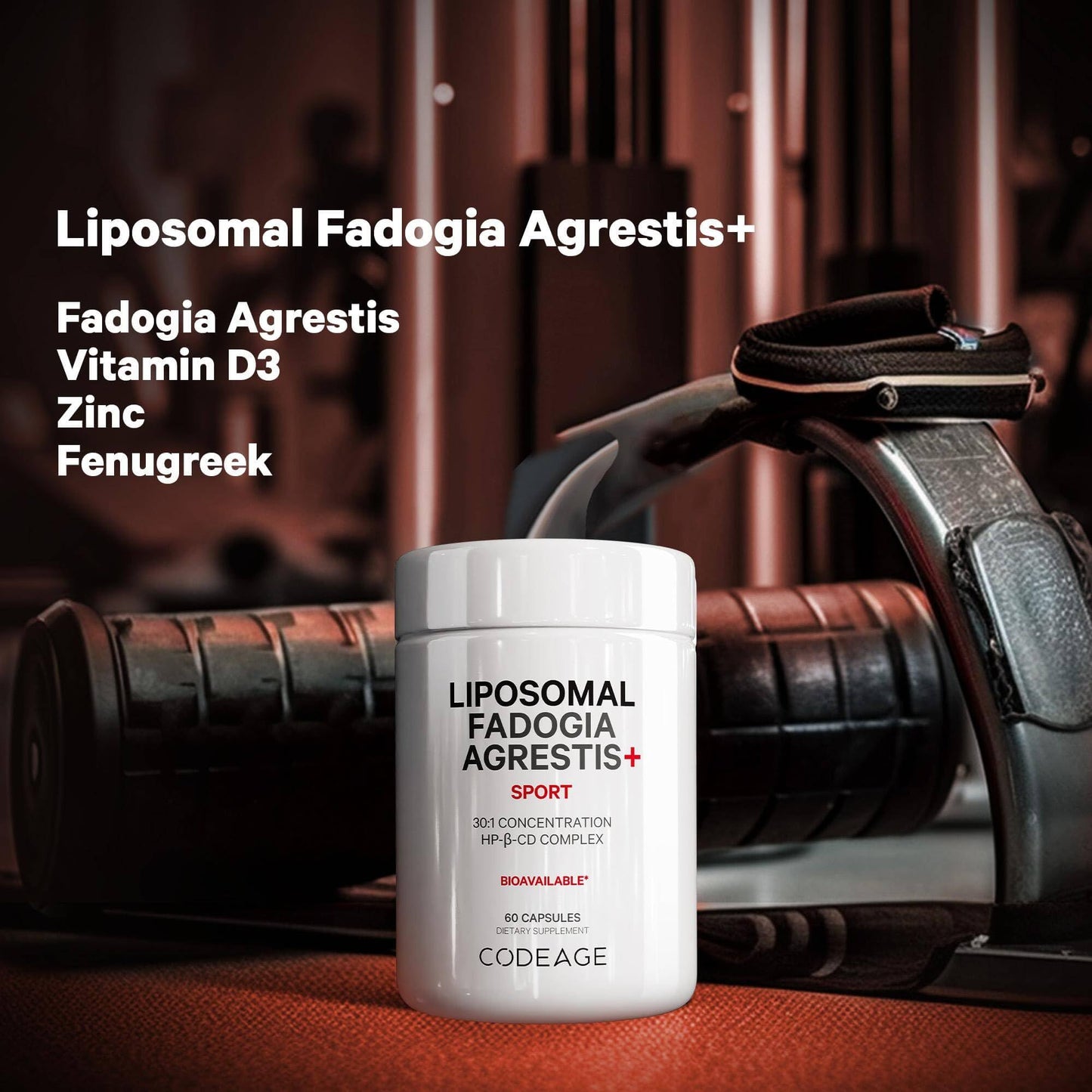 Codeage Liposomal Fadogia Agrestis 600mg Supplement - Fadogia Agrestis 30:1 Extract, Vitamin D3, Zinc, Fenugreek, BioPerine Black Pepper - 2-Month Supply - Liposomal Delivery - Non-GMO, 60 Capsules - dailyvitalstore