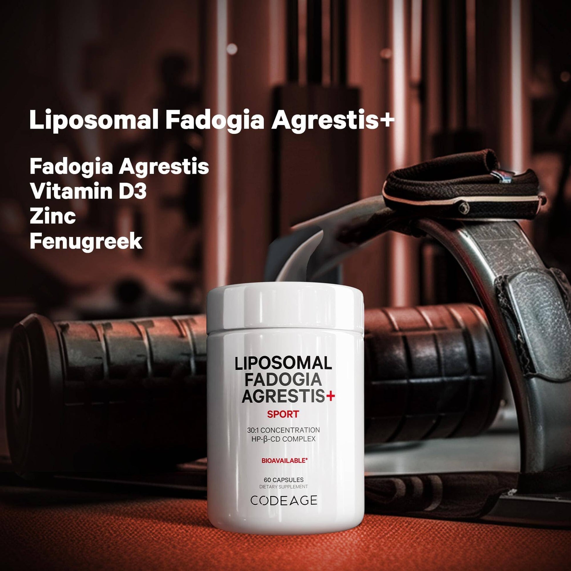 Codeage Liposomal Fadogia Agrestis 600mg Supplement - Fadogia Agrestis 30:1 Extract, Vitamin D3, Zinc, Fenugreek, BioPerine Black Pepper - 2-Month Supply - Liposomal Delivery - Non-GMO, 60 Capsules - dailyvitalstore