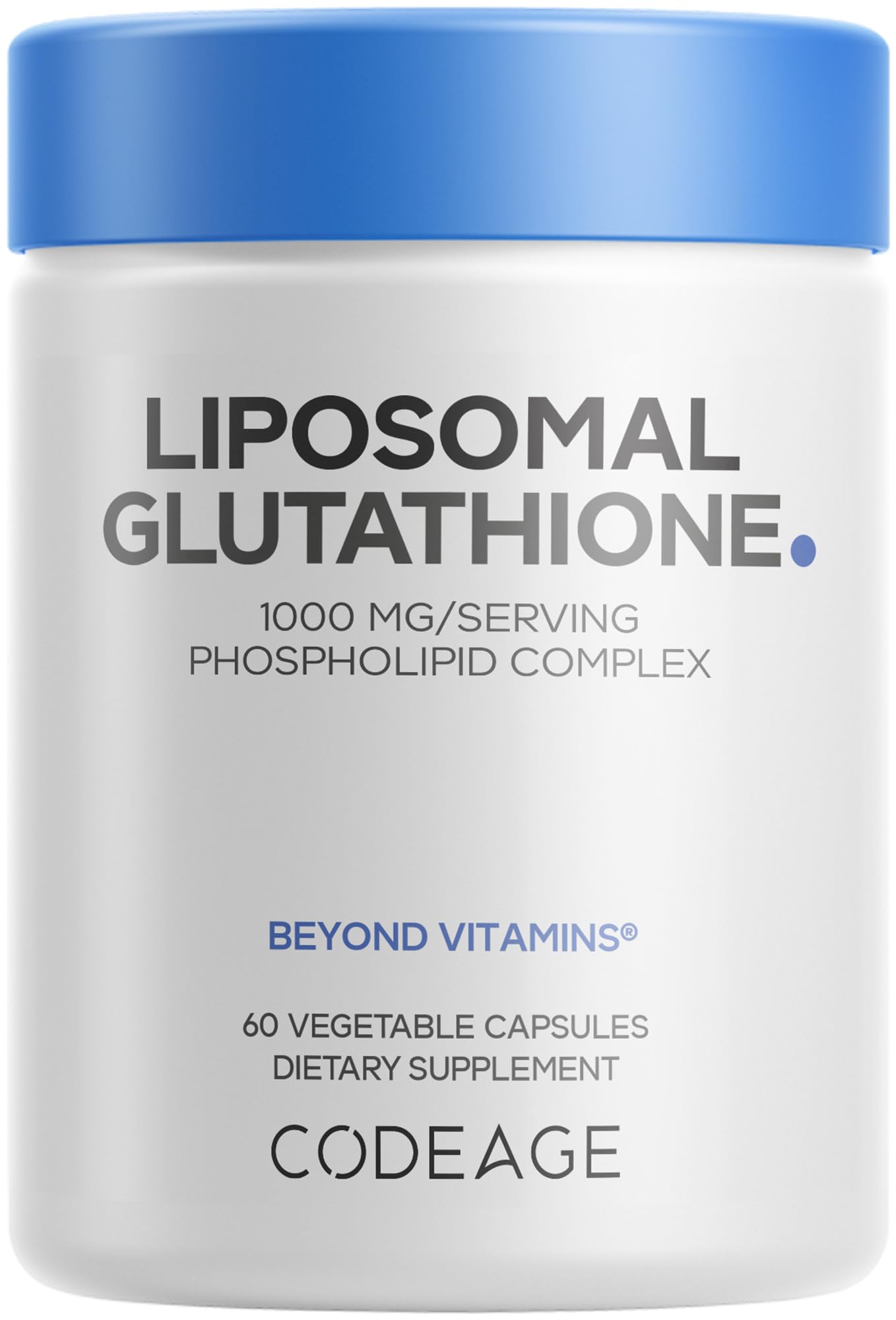 Codeage Liposomal Glutathione 1000 mg Supplement, High-Potency Reduced L-Glutathione - Liposomal Delivery - Phospholipids - Non-GMO, Gluten-Free - 60 Capsules - dailyvitalstore