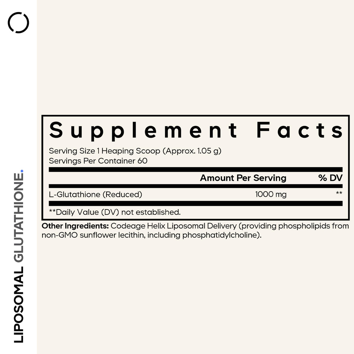 Codeage Liposomal Glutathione Powder - 1,000 mg Vegan Reduced L-Glutathione per Serving, Liposomal Delivery - 2-Month Supply - Unflavored - Phospholipid - Non-GMO Gluten-Free - 2.22 Oz - dailyvitalstore