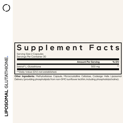 Codeage Liposomal Glutathione Supplement - Pure Reduced Setria L-Glutathione, Liposomal Delivery, Phospholipid Complex - Vegan, Non-GMO - 2-Pack - dailyvitalstore