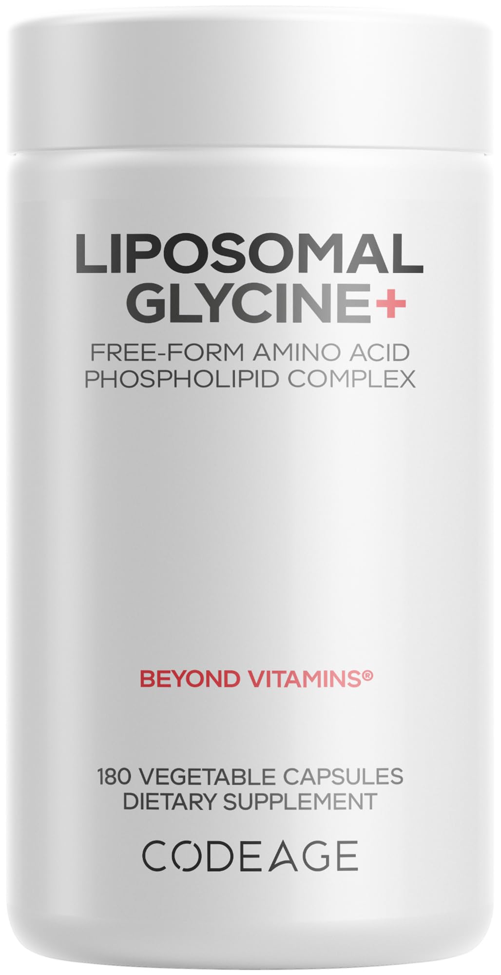 Codeage Liposomal Glycine+ Supplement - Free-Form Glycine 1,500 mg with Liposomal Delivery - 2-Month Supply - Amino Acid Capsules - Protein Support - Glycine Vitamins - 180 Capsules - dailyvitalstore