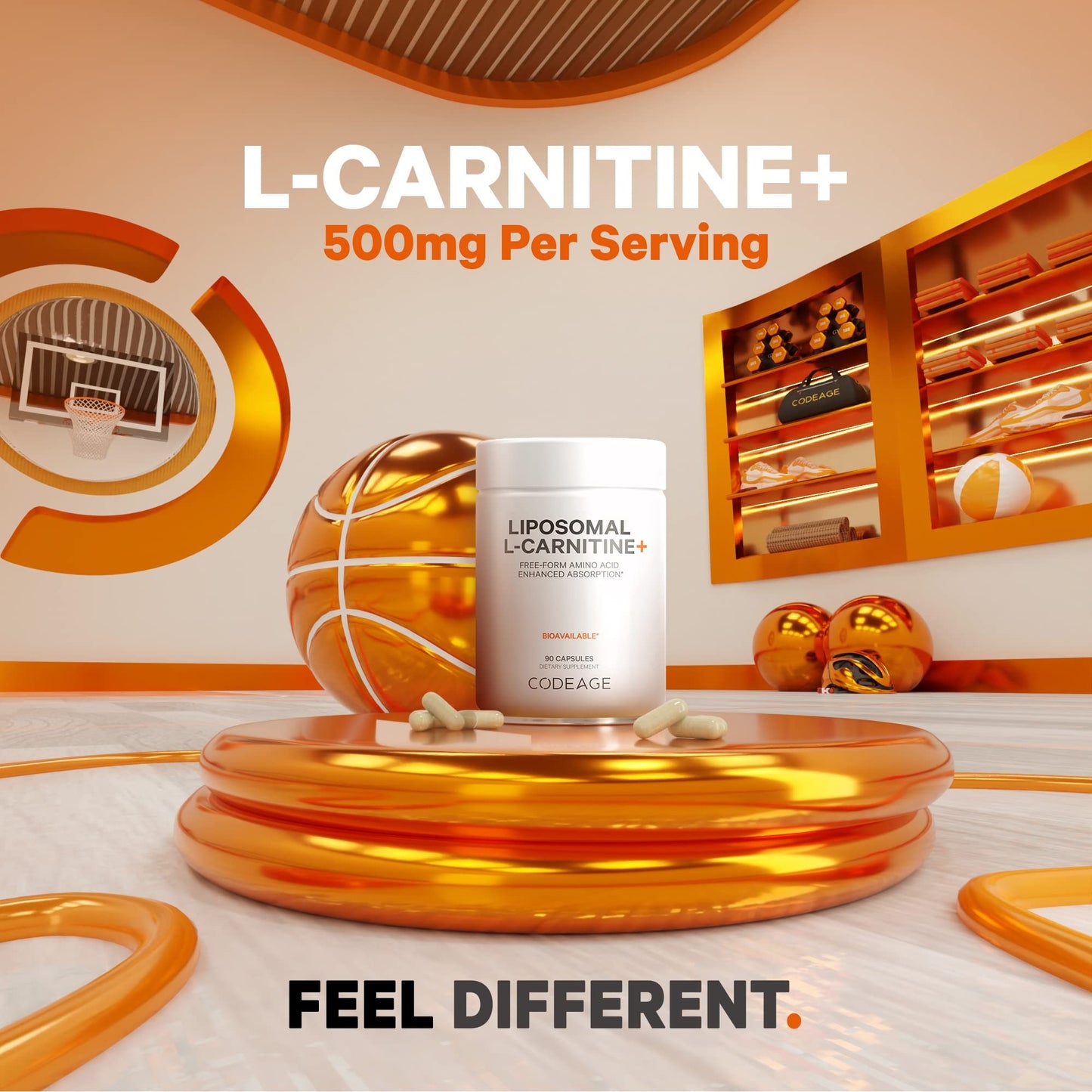 Codeage Liposomal L-Carnitine+ Supplement - 500 mg L-Carnitine L-Tartrate per Serving - Free-Form Amino Acid - Carnitine - Liposomal Delivery - Vegan, Non-GMO, Gluten-Free - 90 Capsules - dailyvitalstore