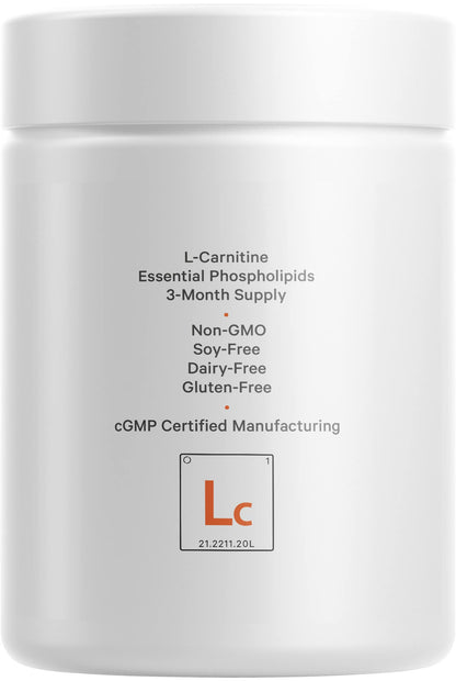 Codeage Liposomal L-Carnitine+ Supplement - 500 mg L-Carnitine L-Tartrate per Serving - Free-Form Amino Acid - Carnitine - Liposomal Delivery - Vegan, Non-GMO, Gluten-Free - 90 Capsules - dailyvitalstore