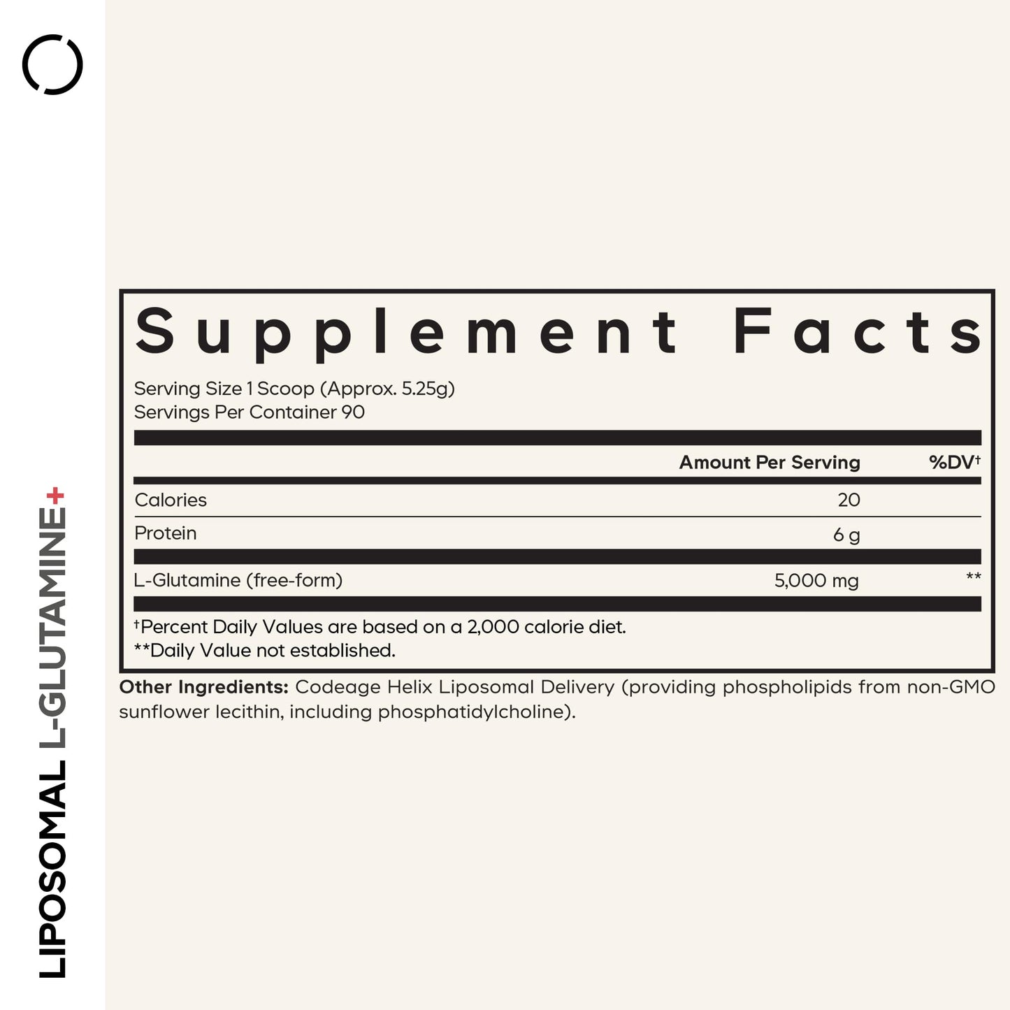 Codeage Liposomal L-Glutamine Powder - High-Potency L-Glutamine 5,000 mg per Serving - 3-Month Supply - Liposomal Delivery, Free-Form Amino Acid, Unflavored Glutamine - Non-GMO Gluten-Free - 16.67 oz - dailyvitalstore