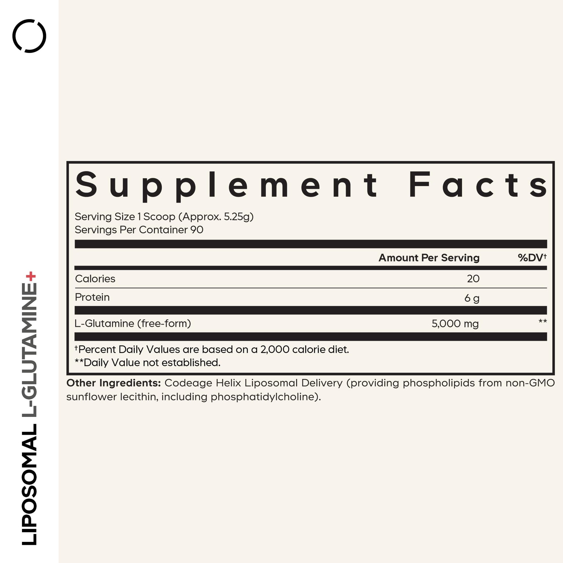 Codeage Liposomal L-Glutamine Powder - High-Potency L-Glutamine 5,000 mg per Serving - 3-Month Supply - Liposomal Delivery, Free-Form Amino Acid, Unflavored Glutamine - Non-GMO Gluten-Free - 16.67 oz - dailyvitalstore