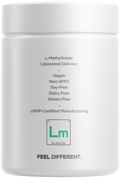 Codeage Liposomal L-Methylfolate 5-MTHF+ - Active Vitamin B9, Methylcobalamin B12, Betaine TMG, B6-2-Month Supply Multivitamins - Liposomal Delivery - Bioavailable B-Vitamin Complex - 60 Capsules - dailyvitalstore