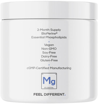 Codeage Liposomal Magnesium Glycinate Supplement, 2-Month Supply, Bisglycinate Magnesium Chelate, Chelated Magnesium Mineral Pills, BioPerine Black Pepper Vitamins Capsules, Non-GMO Vegan, 240 ct - dailyvitalstore