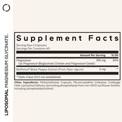 Codeage Liposomal Magnesium Glycinate Supplement, 2-Month Supply, Bisglycinate Magnesium Chelate, Chelated Magnesium Mineral Pills, BioPerine Black Pepper Vitamins Capsules, Non-GMO Vegan, 240 ct - dailyvitalstore