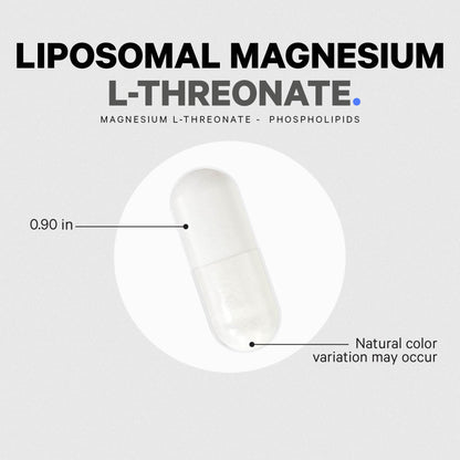 Codeage Liposomal Magnesium L-Threonate Supplement, Patented Magtein Magnesium Threonate for Brain Health, Memory and Cognitive Function Support, Bioavailable, Non-GMO - 90 Capsules - dailyvitalstore