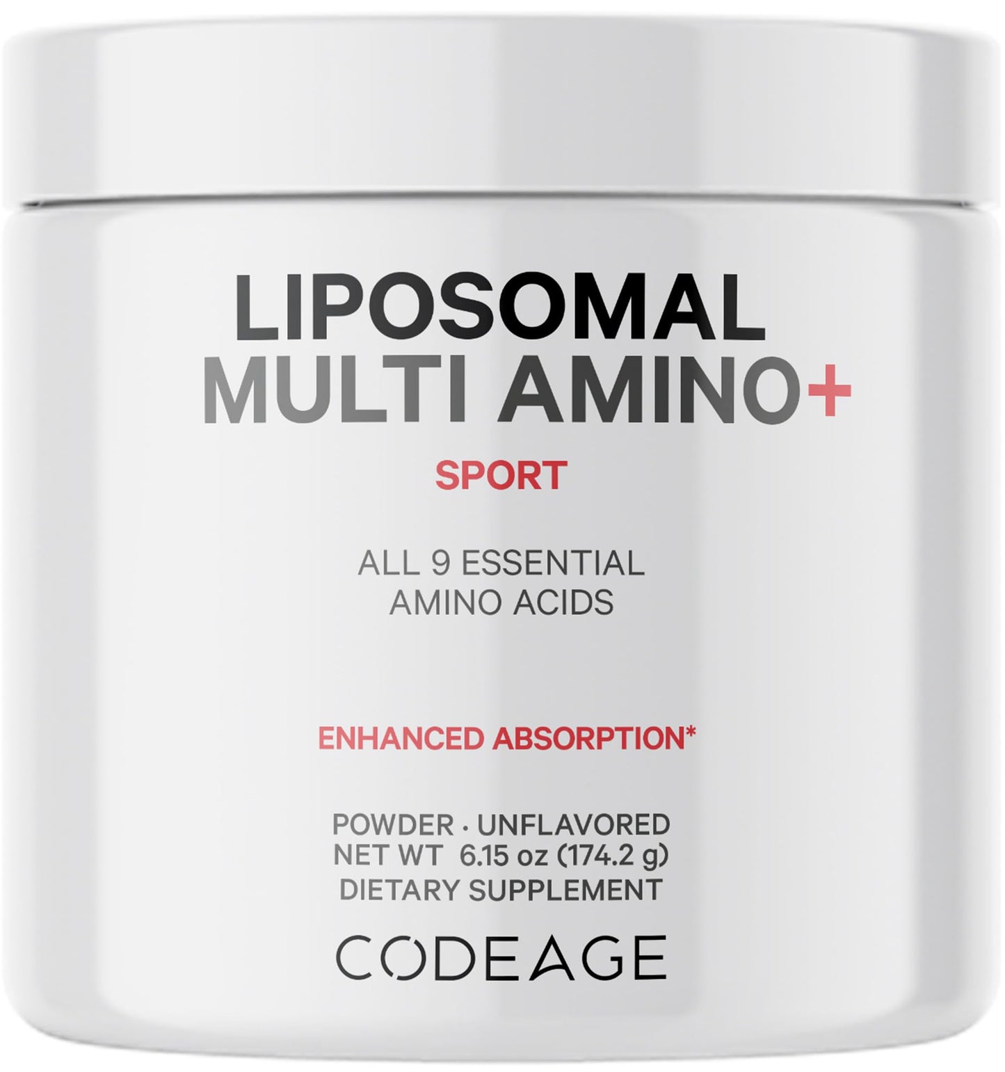 Codeage Liposomal Multi Amino Powder Supplement - BCAA & EAA Supplement All 9 Essential Amino Acids, Branched-Chain Amino Acid, Pre & Post Workout, Unflavored, Liposomal Delivery, Non-GMO, 6.15 oz - dailyvitalstore