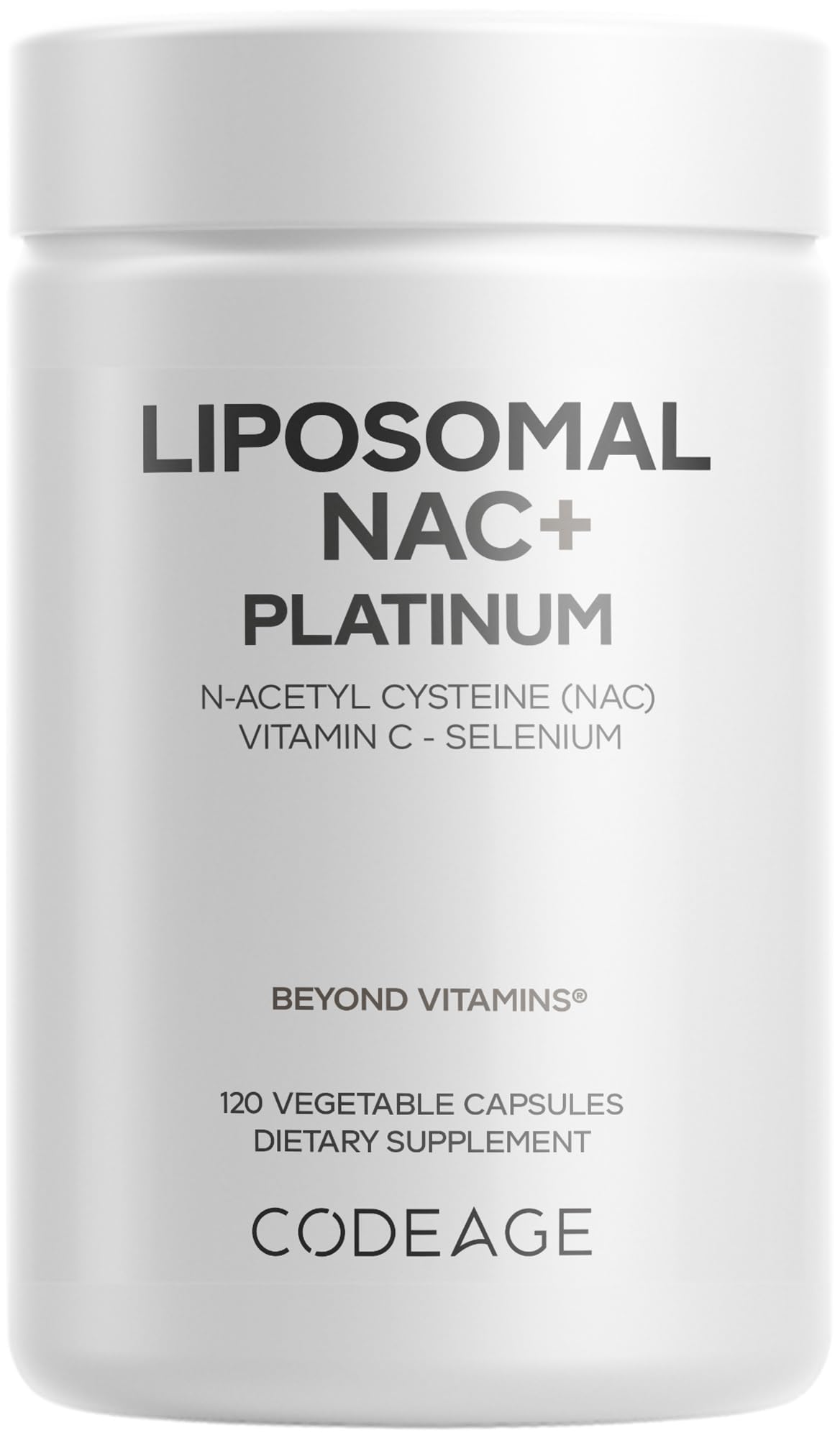 Codeage Liposomal NAC+ Platinum - N-Acetyl L-Cysteine, Vitamin C, Alpha Lipoic Acid, Selenium - 2-Month Supply - Helix Liposomal Delivery - Phospholipid - Non-GMO NAC Dietary Supplement - 120 Capsules - dailyvitalstore