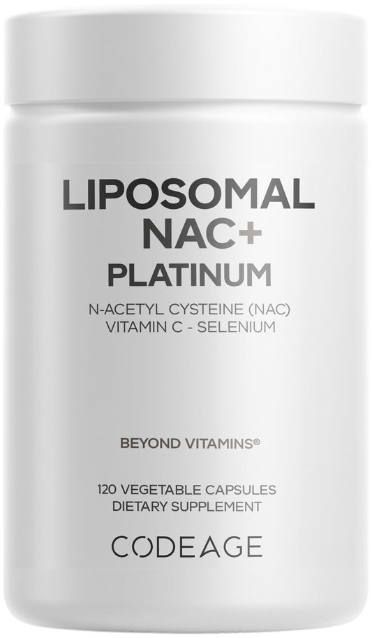 Codeage Liposomal NAC+ Platinum - N-Acetyl L-Cysteine, Vitamin C, Alpha Lipoic Acid, Selenium - 2-Month Supply - Helix Liposomal Delivery - Phospholipid - Non-GMO NAC Dietary Supplement - 120 Capsules - dailyvitalstore