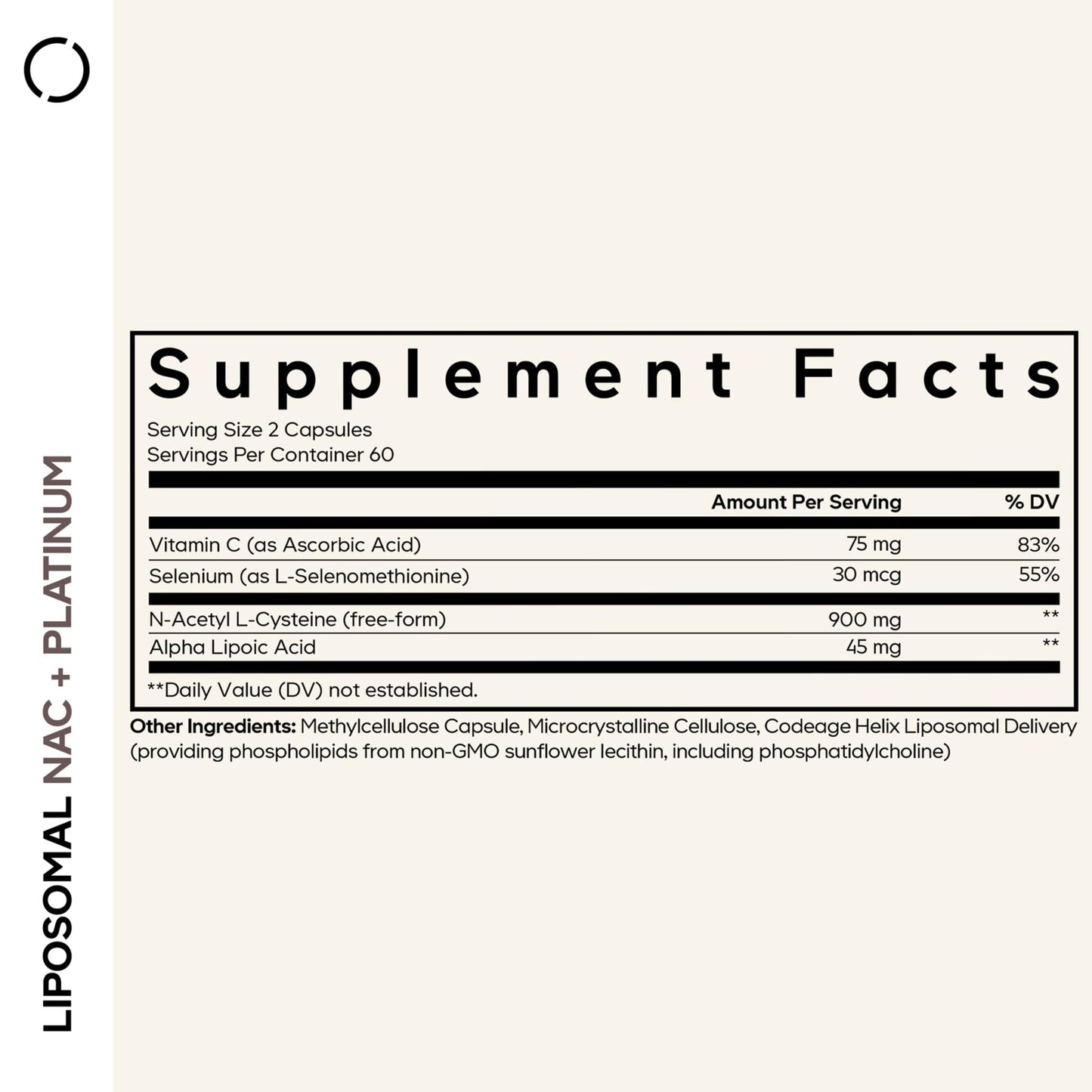 Codeage Liposomal NAC+ Platinum - N-Acetyl L-Cysteine, Vitamin C, Alpha Lipoic Acid, Selenium - 2-Month Supply - Helix Liposomal Delivery - Phospholipid - Non-GMO NAC Dietary Supplement - 120 Capsules - dailyvitalstore