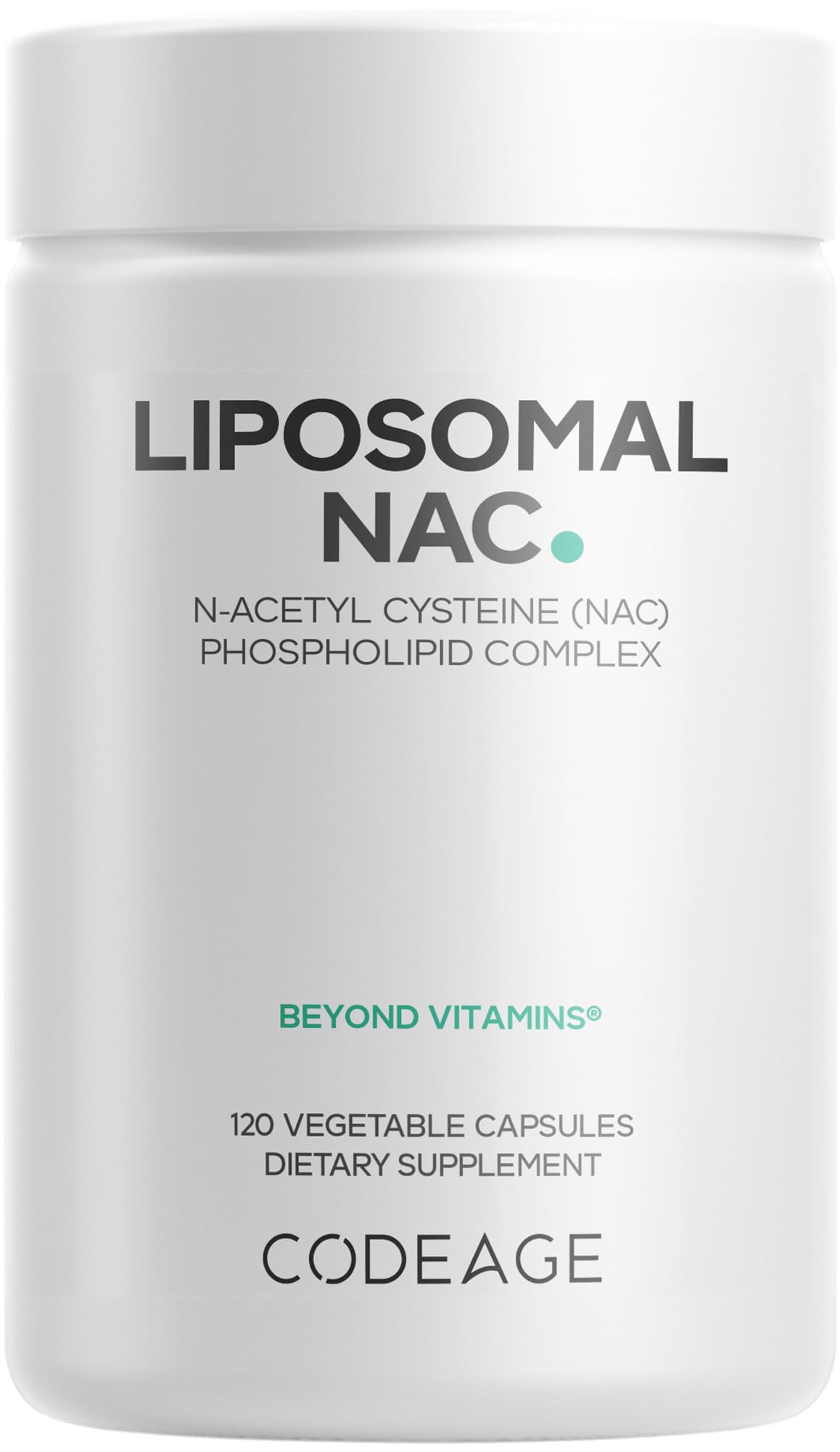 Codeage Liposomal NAC Supplement - N-Acetyl L-Cysteine Amino Acid - 2 Month Supply - Free-Form NAC - Phospholipid Complex - Vegan, Non-GMO, Gluten-Free, Dairy-Free - 120 Capsules - dailyvitalstore