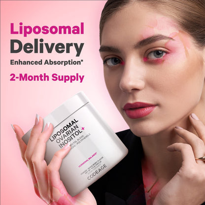 Codeage Liposomal Ovarian Inositol Powder - Myo-Inositol & D-Chiro-Inositol 40:1 Blend, Folate 5-MTHF, CoQ10, Pomegranate & Wild Blueberry - 2-Month Supply - Mixed Berry Flavor - Non-GMO, 60 Servings - dailyvitalstore