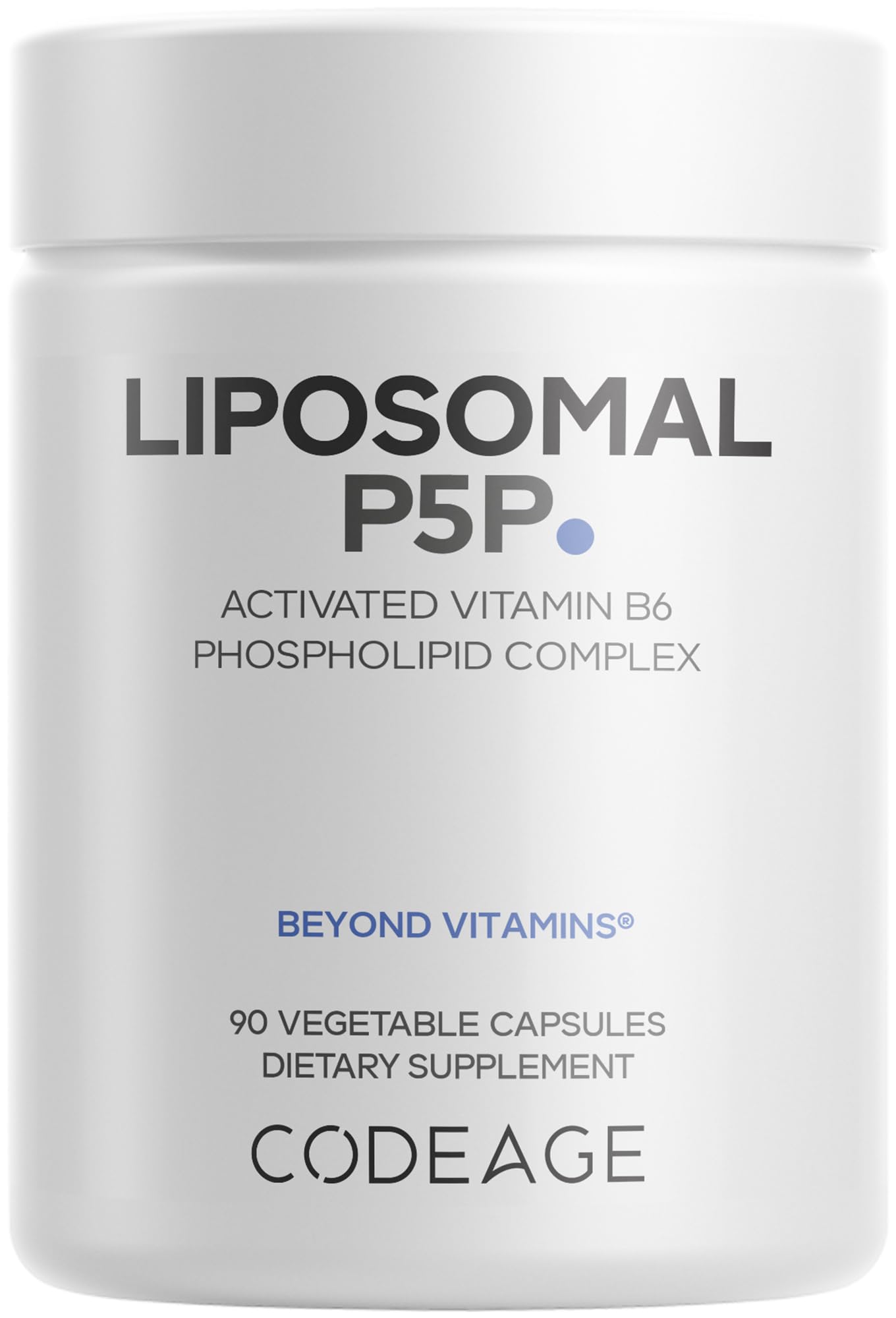 Codeage Liposomal P5P Supplement – Vitamin B6 as Pyridoxal-5'– Phosphate – Liposomal Delivery – Active B6 Form – 3-Month Supply – 1 Capsule Daily – Non-GMO – 90 Capsules - dailyvitalstore