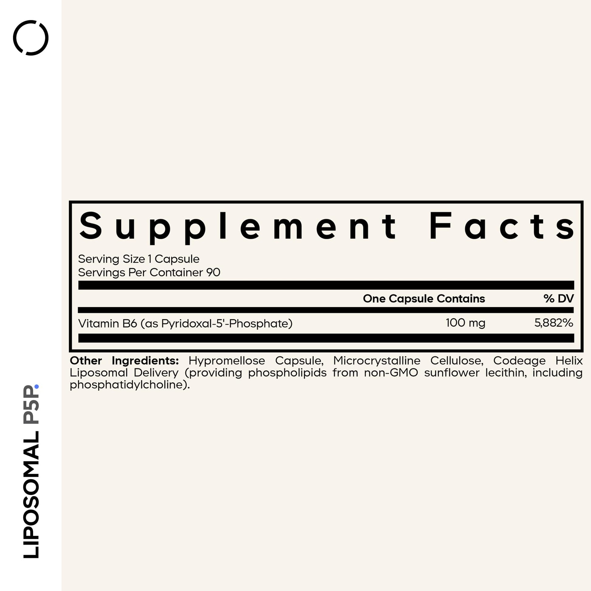 Codeage Liposomal P5P Supplement – Vitamin B6 as Pyridoxal-5'– Phosphate – Liposomal Delivery – Active B6 Form – 3-Month Supply – 1 Capsule Daily – Non-GMO – 90 Capsules - dailyvitalstore