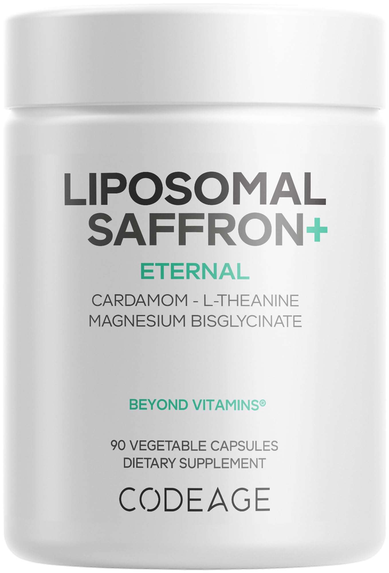 Codeage Liposomal Saffron+ Supplement - Saffron Extract, Magnesium, L-Theanine, Cardamom, BioPerine - 3-Month Supply - Kesar Spice, Liposomal Delivery - Non-GMO - 90 Capsules - dailyvitalstore