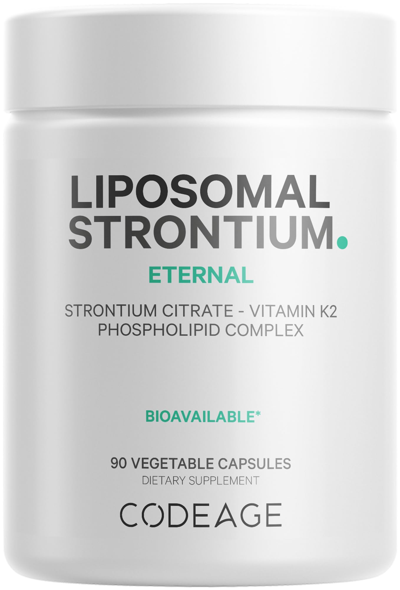 Codeage Liposomal Strontium Supplement - Strontium Citrate, Vitamin K2 MK-7, Liposomal Delivery, Non-GMO, Gluten-Free - 90 Capsules - dailyvitalstore