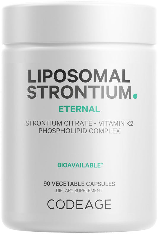 Codeage Liposomal Strontium Supplement - Strontium Citrate, Vitamin K2 MK-7, Liposomal Delivery, Non-GMO, Gluten-Free - 90 Capsules - dailyvitalstore
