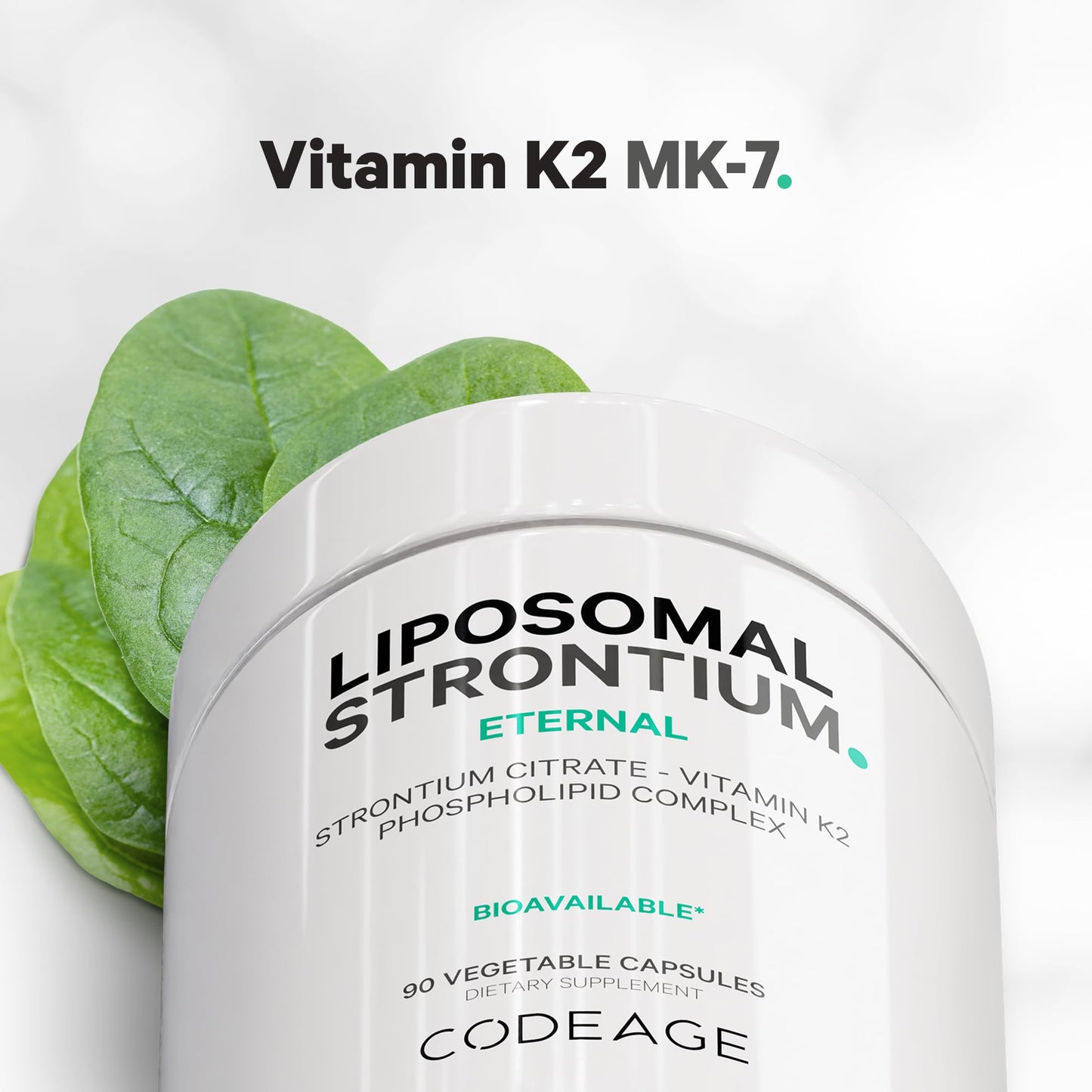 Codeage Liposomal Strontium Supplement - Strontium Citrate, Vitamin K2 MK-7, Liposomal Delivery, Non-GMO, Gluten-Free - 90 Capsules - dailyvitalstore
