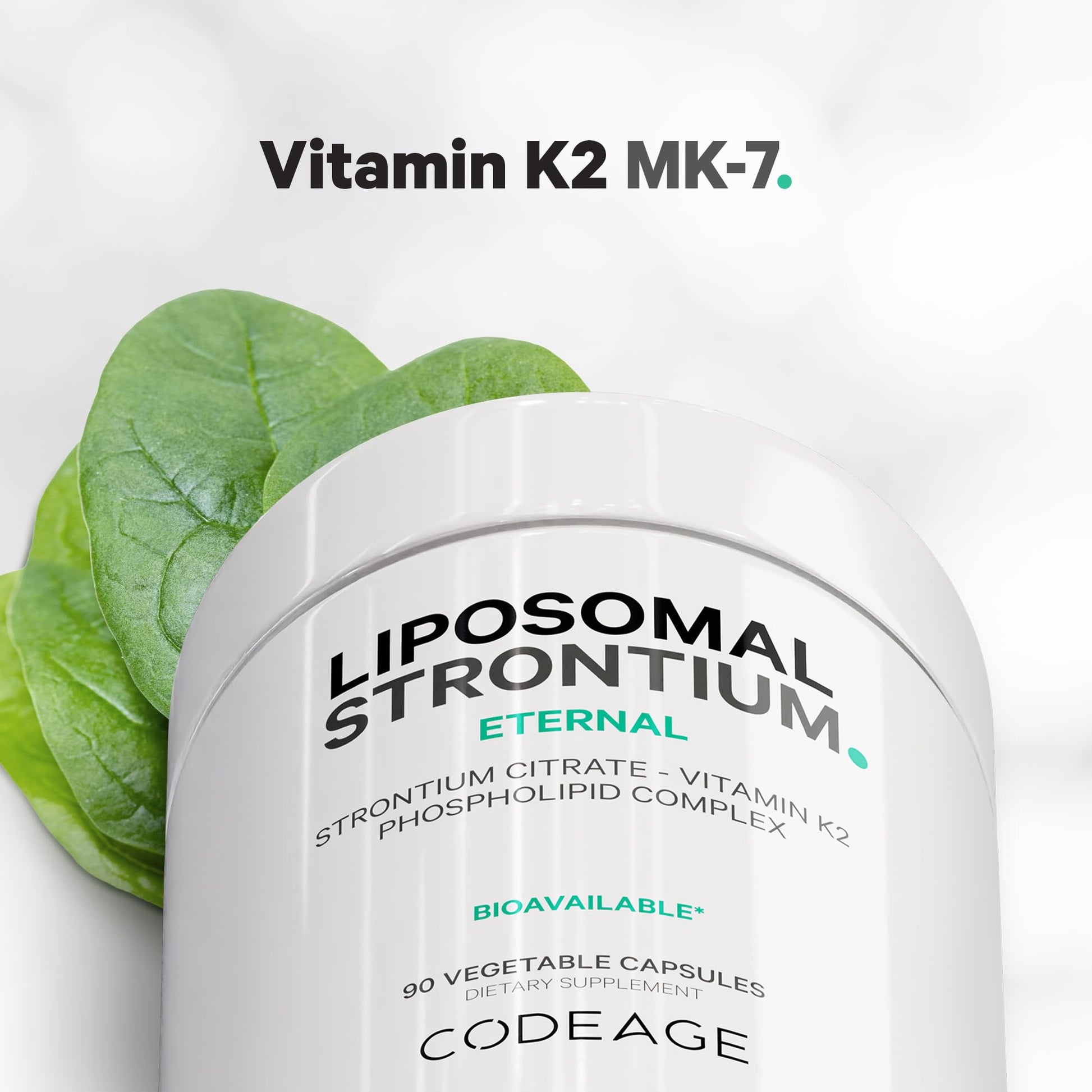 Codeage Liposomal Strontium Supplement - Strontium Citrate, Vitamin K2 MK-7, Liposomal Delivery, Non-GMO, Gluten-Free - 90 Capsules - dailyvitalstore