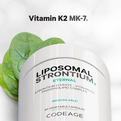 Codeage Liposomal Strontium Supplement - Strontium Citrate, Vitamin K2 MK-7, Liposomal Delivery, Non-GMO, Gluten-Free - 90 Capsules - dailyvitalstore