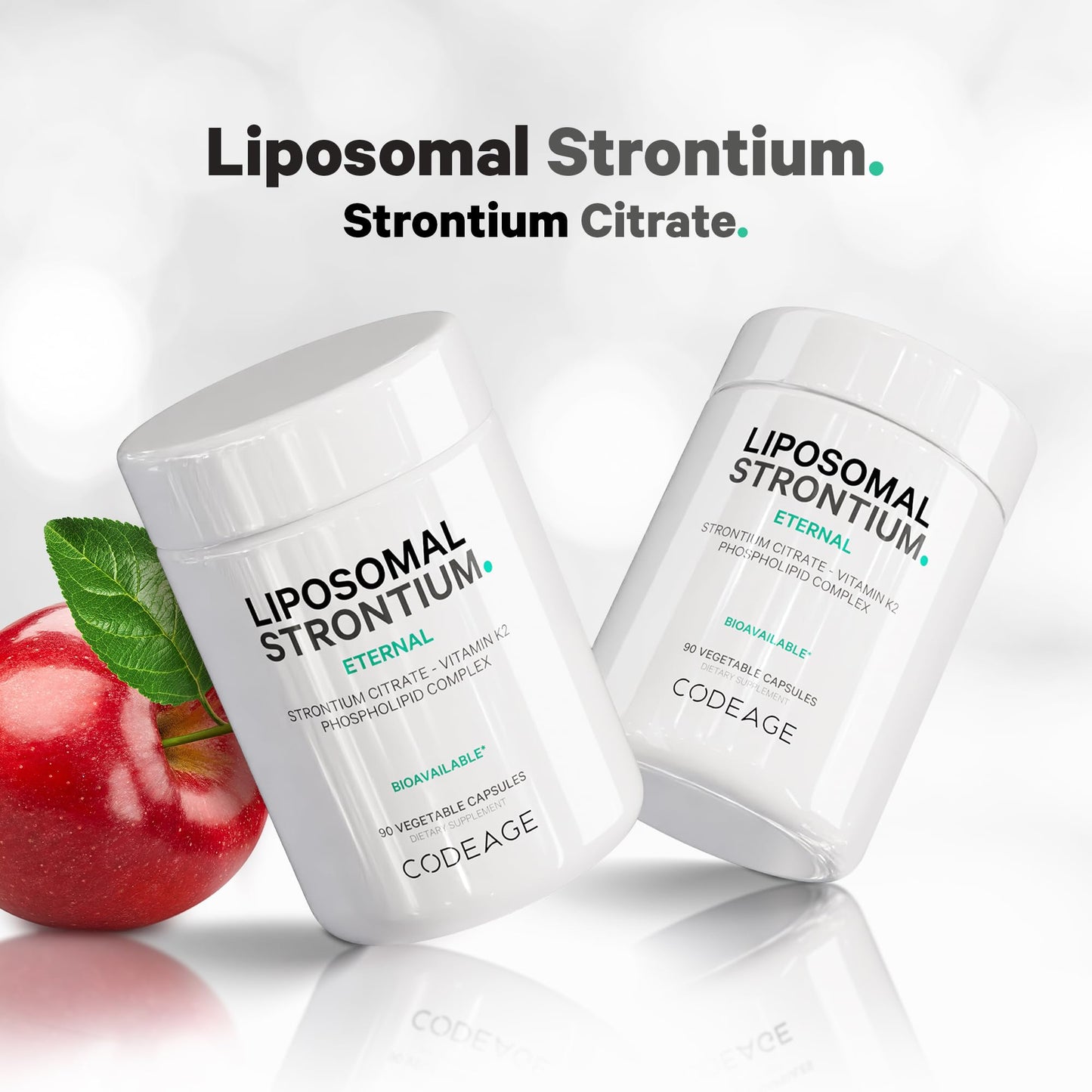 Codeage Liposomal Strontium Supplement - Strontium Citrate, Vitamin K2 MK-7, Liposomal Delivery, Non-GMO, Gluten-Free - 90 Capsules - dailyvitalstore