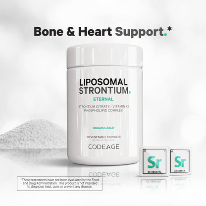 Codeage Liposomal Strontium Supplement - Strontium Citrate, Vitamin K2 MK-7, Liposomal Delivery, Non-GMO, Gluten-Free - 90 Capsules - dailyvitalstore