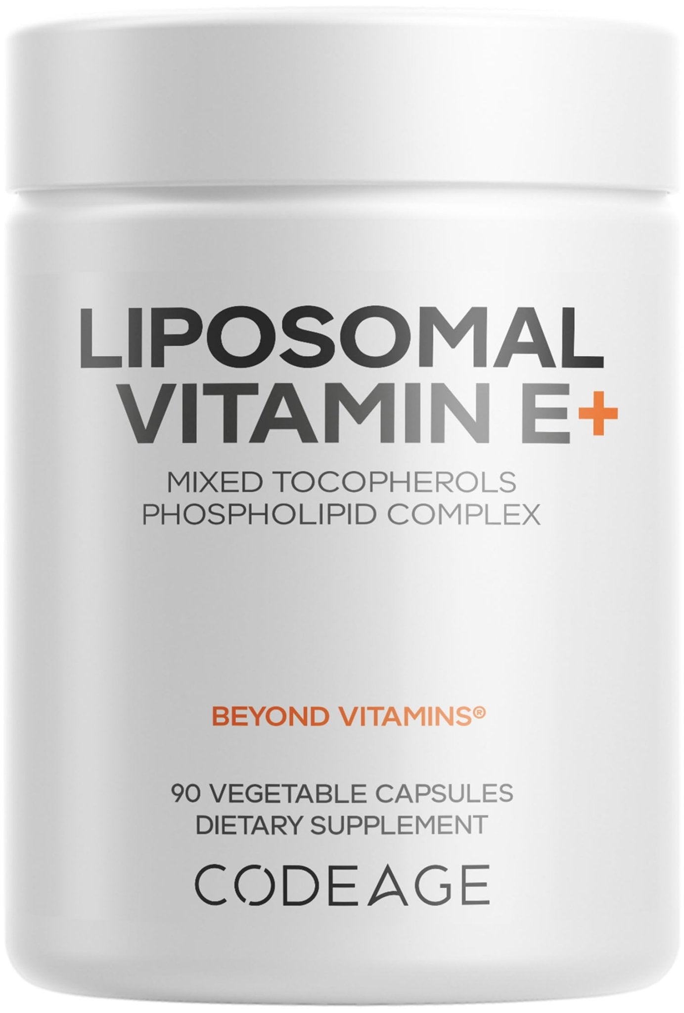 Codeage Liposomal Vitamin E Supplement - All Vitamin E Tocopherols - 3-Month Supply - Alpha Tocopherols, Beta, Gamma, and Delta - Liposomal Mixed Tocopherols - Non-GMO Phospholipid - 90 Capsules - dailyvitalstore