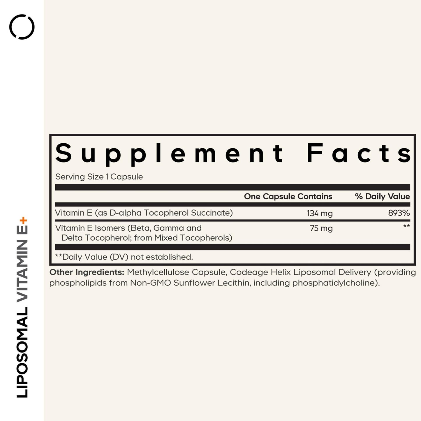 Codeage Liposomal Vitamin E Supplement - All Vitamin E Tocopherols - 3-Month Supply - Alpha Tocopherols, Beta, Gamma, and Delta - Liposomal Mixed Tocopherols - Non-GMO Phospholipid - 90 Capsules - dailyvitalstore
