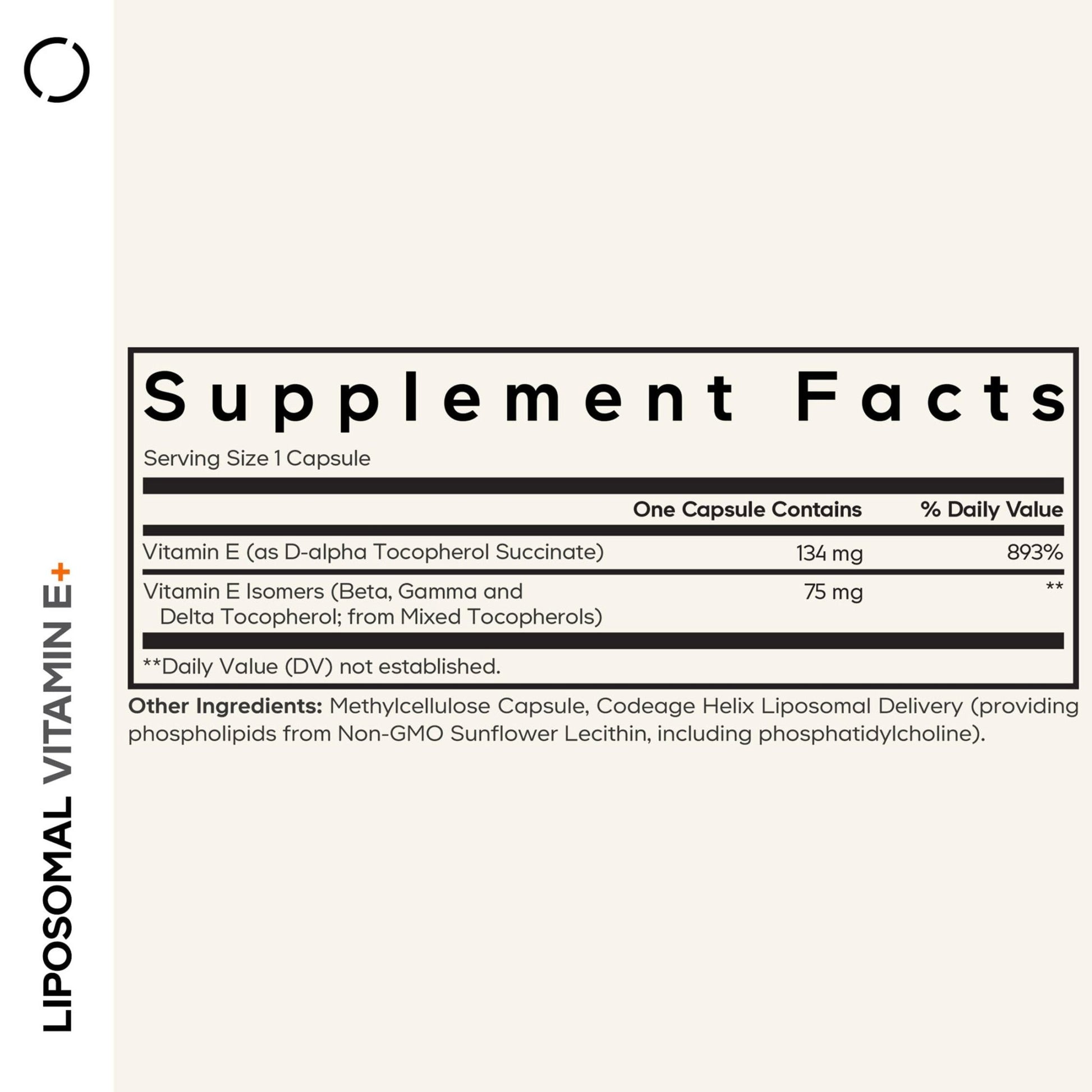 Codeage Liposomal Vitamin E Supplement - All Vitamin E Tocopherols - 3-Month Supply - Alpha Tocopherols, Beta, Gamma, and Delta - Liposomal Mixed Tocopherols - Non-GMO Phospholipid - 90 Capsules - dailyvitalstore