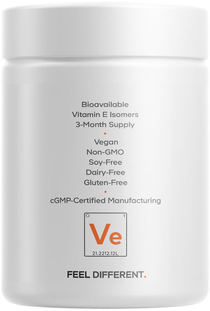 Codeage Liposomal Vitamin E Supplement - All Vitamin E Tocopherols - 3-Month Supply - Alpha Tocopherols, Beta, Gamma, and Delta - Liposomal Mixed Tocopherols - Non-GMO Phospholipid - 90 Capsules - dailyvitalstore