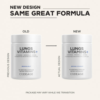 Codeage Lungs Vitamins, A, C, D, E, B6, Milk Thistle Lung Supplement, Zinc & Magnesium, Cordyceps, Reishi, Chaga, Poria, Tylophora, Ginger, Peppermint Leaf Organic Herb Cleanse - Non-GMO - 90 Capsules - dailyvitalstore