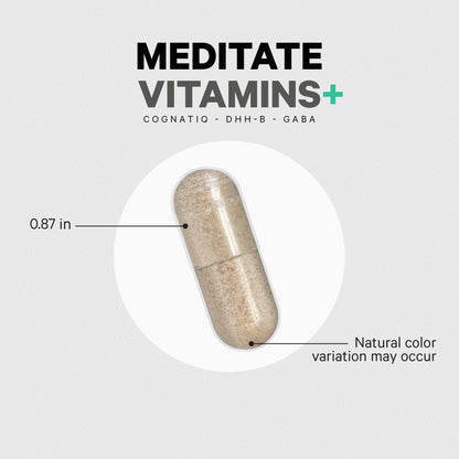 Codeage Meditate Vitamins+ Supplement - CognatiQ, DHH-B, GABA, Ashwagandha, Organic Mushrooms, Blueberries - BDNF Brain Pills and Neuroprotein - Vegan, Non-GMO, Gluten-Free - 60 Capsules - dailyvitalstore
