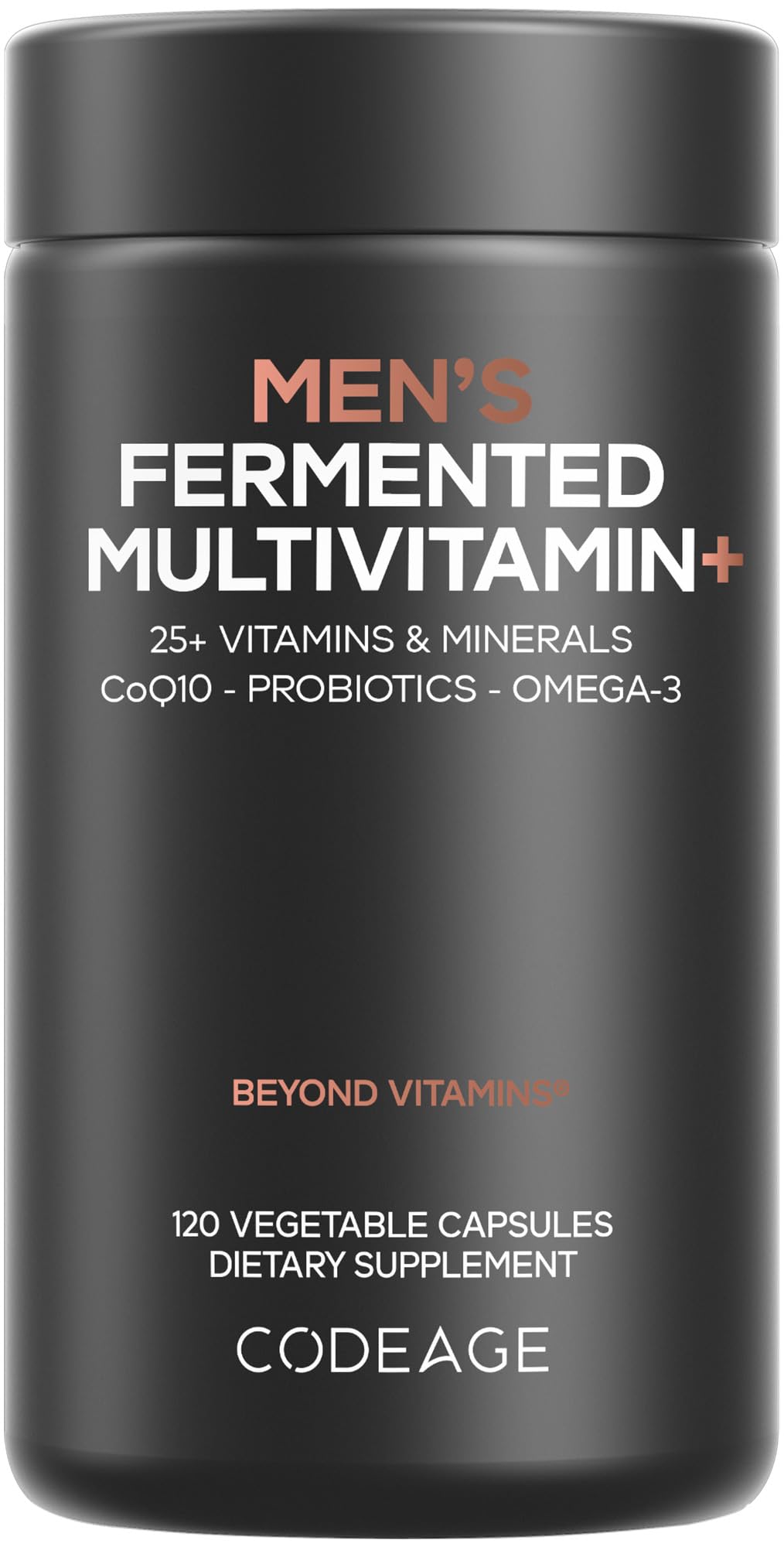 Codeage Men’s Daily Multivitamin – 25+ Essential Vitamins & Minerals, Organic Whole Foods, Probiotics, Omega-3, Zinc, Vitamins A, B, C, D, E & K – 120 Capsules - dailyvitalstore