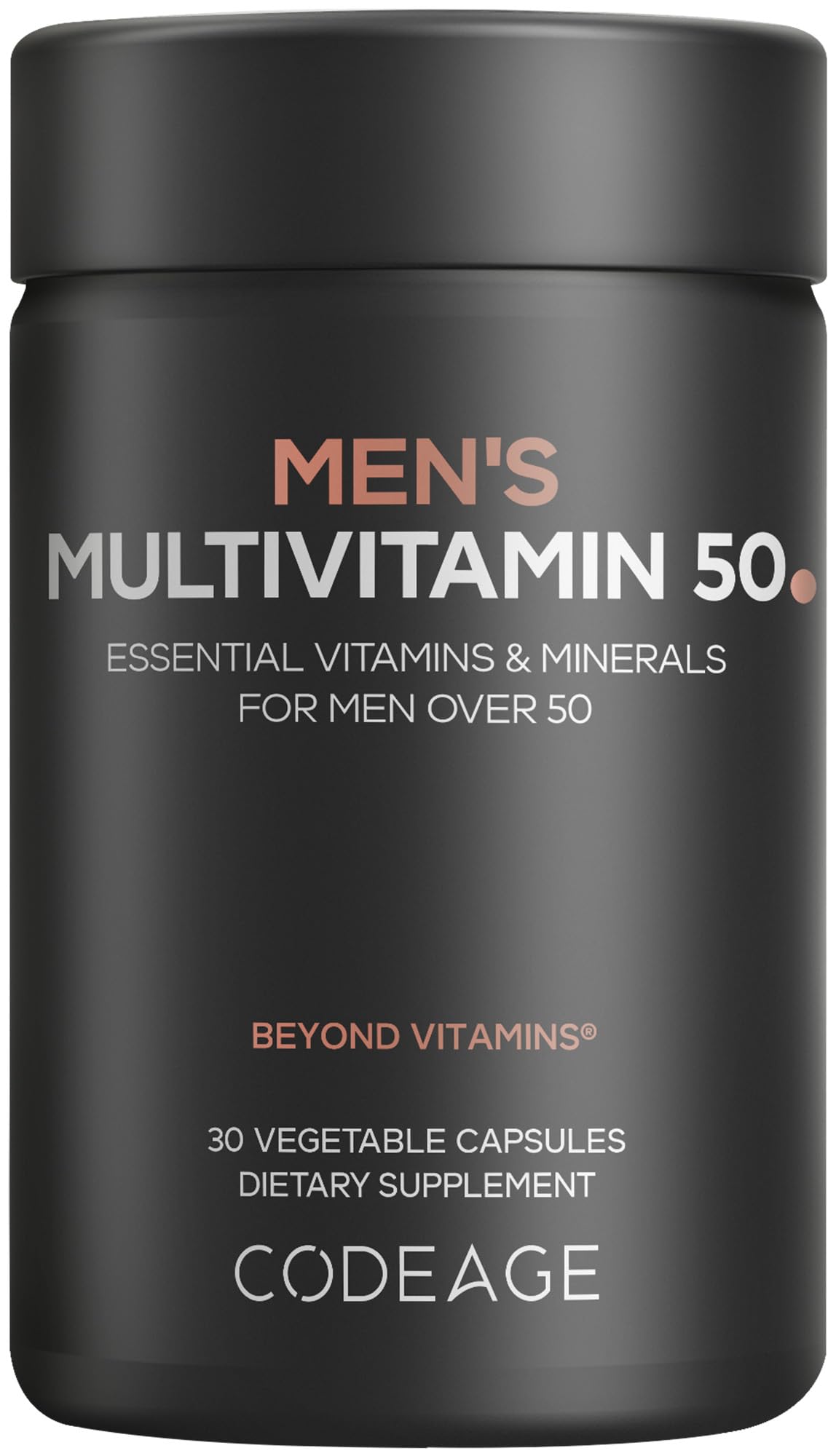 Codeage Men's Multivitamin 50 - Essential Vitamins & Minerals for Men Over 50 - Daily Multivitamins for Men Supplement - Vitamin A, C, D3, E, B6, B1, CoQ10, Probiotics, Lutein - Non-GMO - 30 Capsules - dailyvitalstore