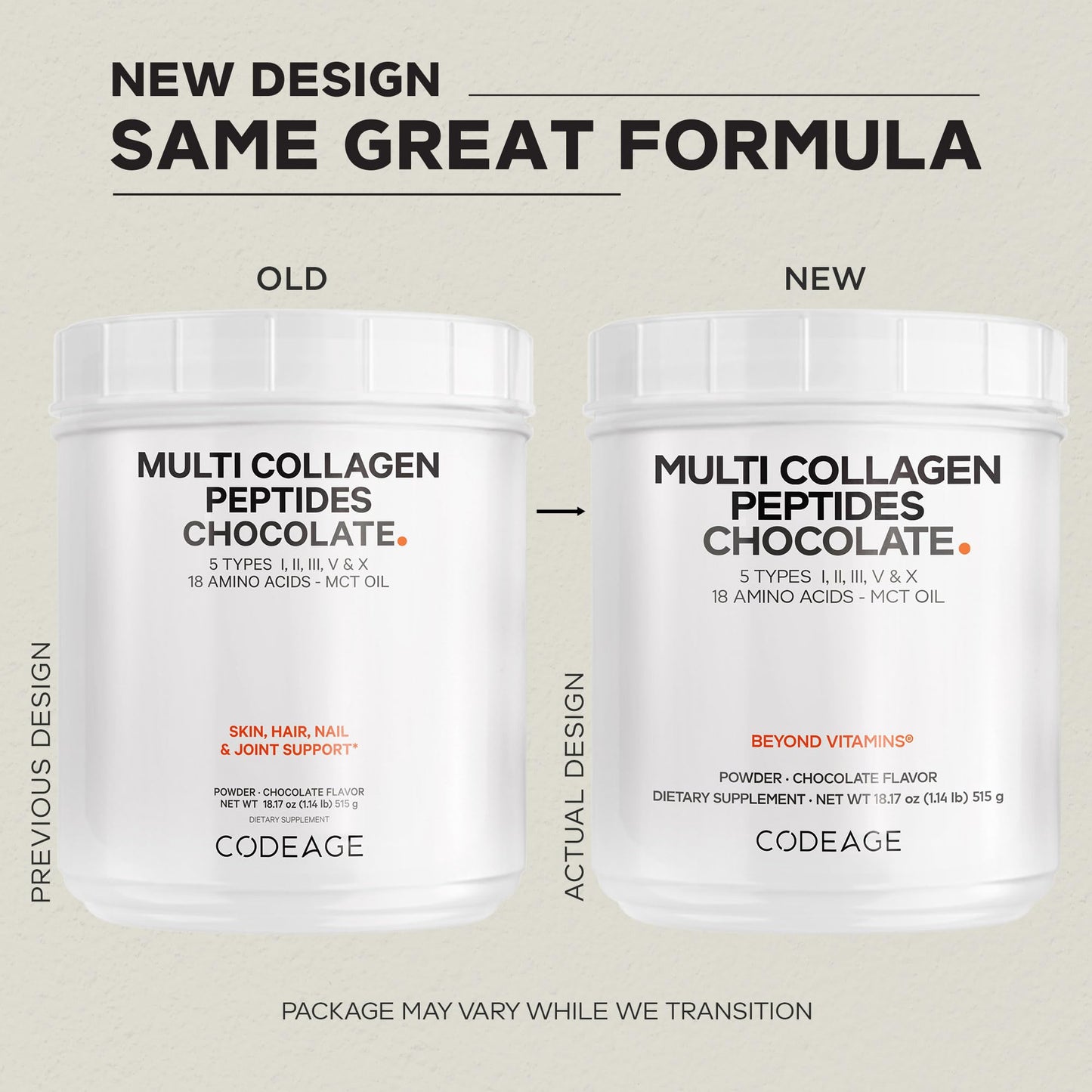 Codeage Multi Collagen Chocolate Protein Powder - Hydrolyzed Bovine Collagen Peptides, 5 Collagen Types & MCT Oil - Collagen Creamer, Chocolate Collagen Peptides - Protein Shakes - Non-GMO - 18.17 oz - dailyvitalstore