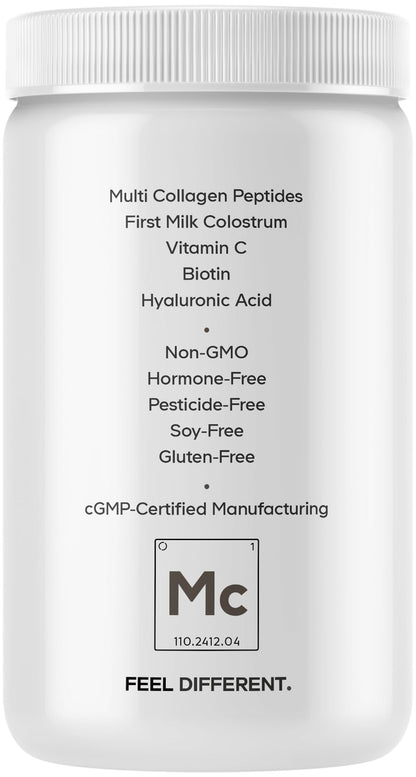Codeage Multi Collagen Colostrum Powder Platinum - Hydrolyzed Grass-Fed Bovine Collagen Peptides, Grass-Fed Bovine Colostrum Supplement, Vitamin C, Biotin, Hyaluronic Acid, Lactoferrin - 13.4 Oz. - dailyvitalstore