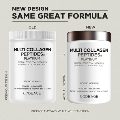 Codeage Multi Collagen for Women & Men Biotin 10000mcg Keratin, Protein Powder Vitamin C B6 D3, Hyaluronic Acid, Niacin - Hydrolyzed Collagen Coffee Creamer 5 Types - Unflavored - Non-GMO - 11.5oz - dailyvitalstore