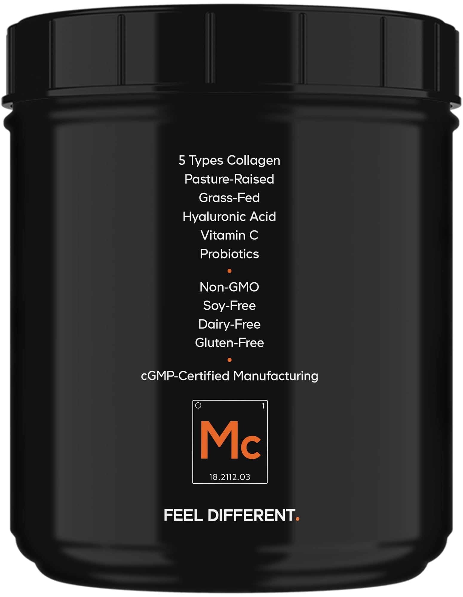 Codeage Multi Collagen Peptides + Probiotics Black Edition, Vitamin C, Hyaluronic Acid Powder Supplement, Grass-Fed, Pasture-Raised, Hydrolyzed, Zero Carbs, Type I, II, III, V & X, Unflavored, 21oz - dailyvitalstore