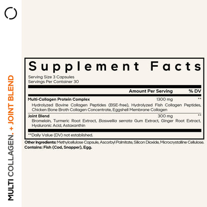 Codeage Multi Collagen Protein + Joint Blend Supplement, Hyaluronic Acid, Bromelain, Turmeric, Ginger, Boswellia, Astaxanthin - Hydrolyzed Bovine Collagen - 5 Collagen Types - Non-GMO - 90 Capsules - dailyvitalstore