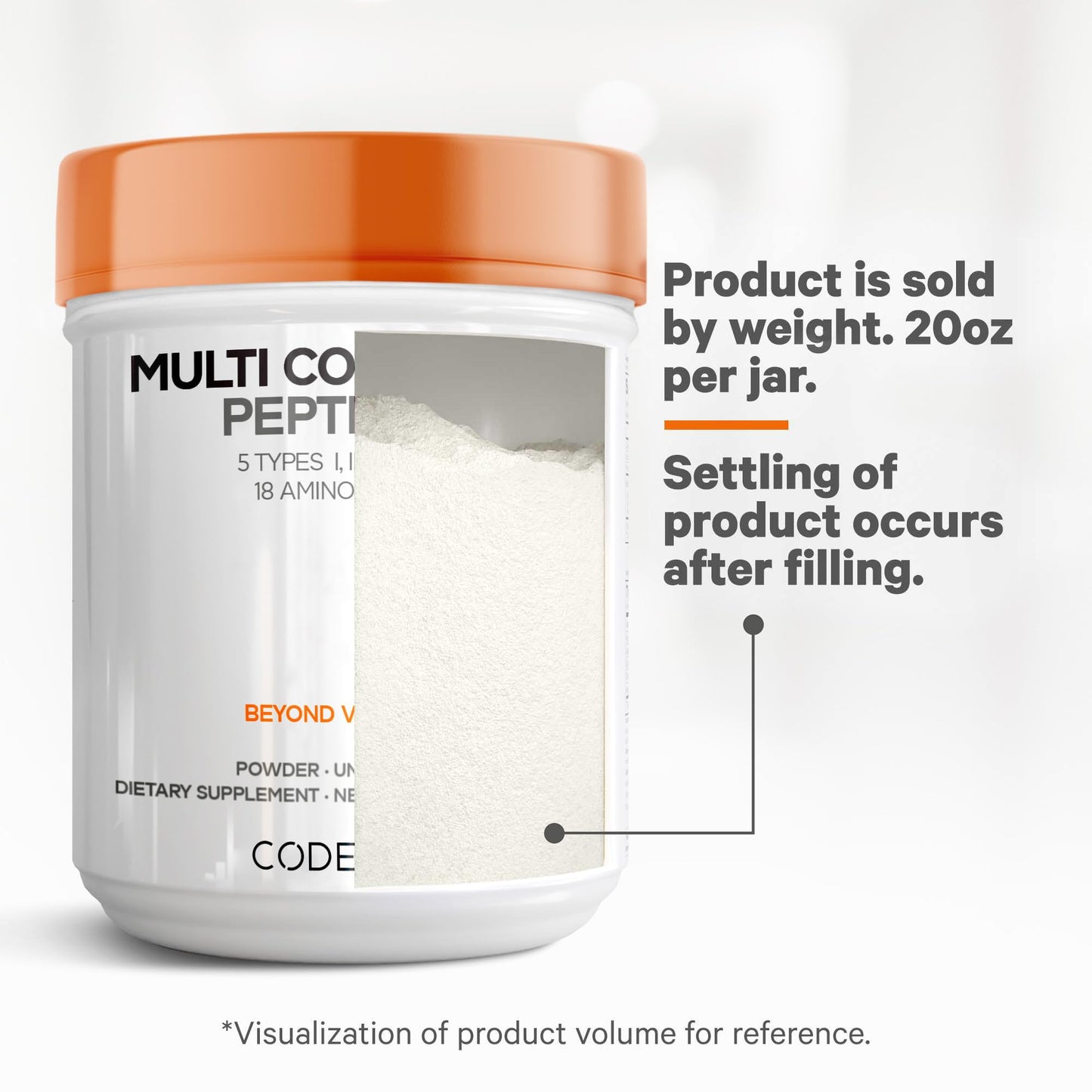 Codeage Multi Collagen Protein Powder Peptides, Hydrolyzed Collagen for Women & Men, Collagen Supplements, Grass Fed Bone Broth, 2-Month Supply, Unflavored, Type 1, 2, 3, 5 & 10, Non-GMO - 20 OZ - dailyvitalstore