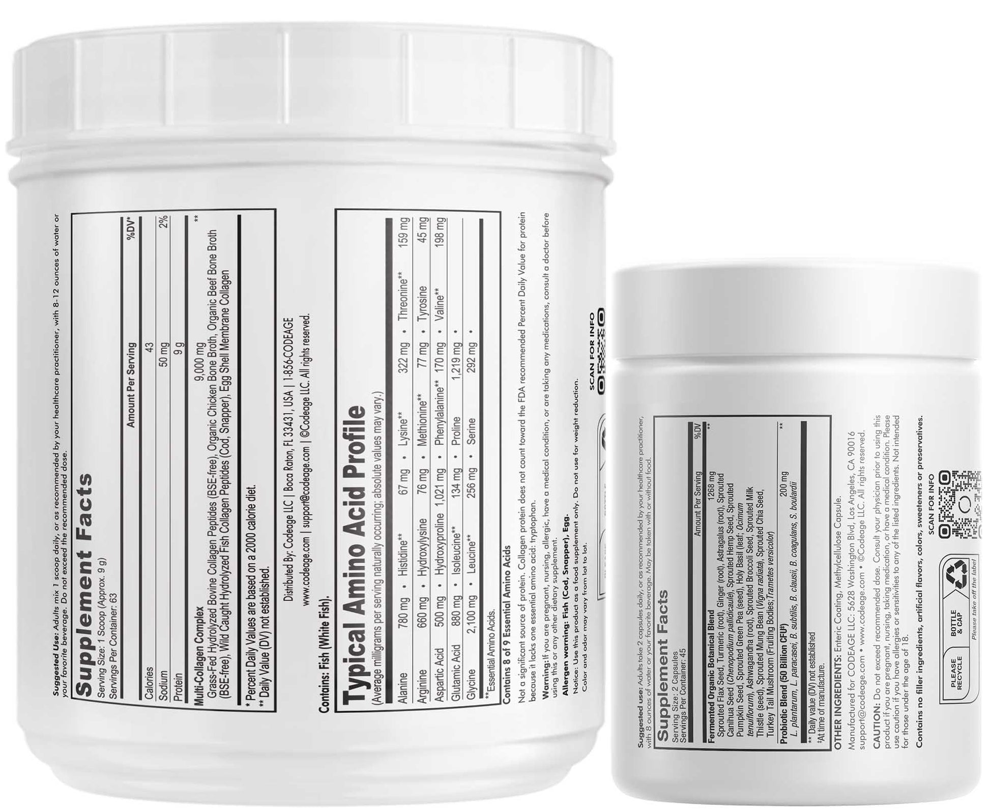 Codeage - Multi Collagen Protein + SBO Probiotics 50 Billion CFU Bundle - dailyvitalstore