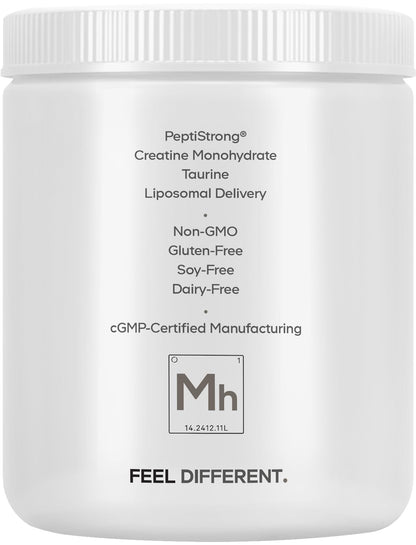 Codeage Muscle Formula+ Platinum Supplement - Creatine Monohydrate, PeptiStrong Fava Bean Protein Hydrolysate, Taurine, Vitamin D3, Liposomal Delivery - Non-GMO - Unflavored Protein Powder - 8.78 Oz - dailyvitalstore