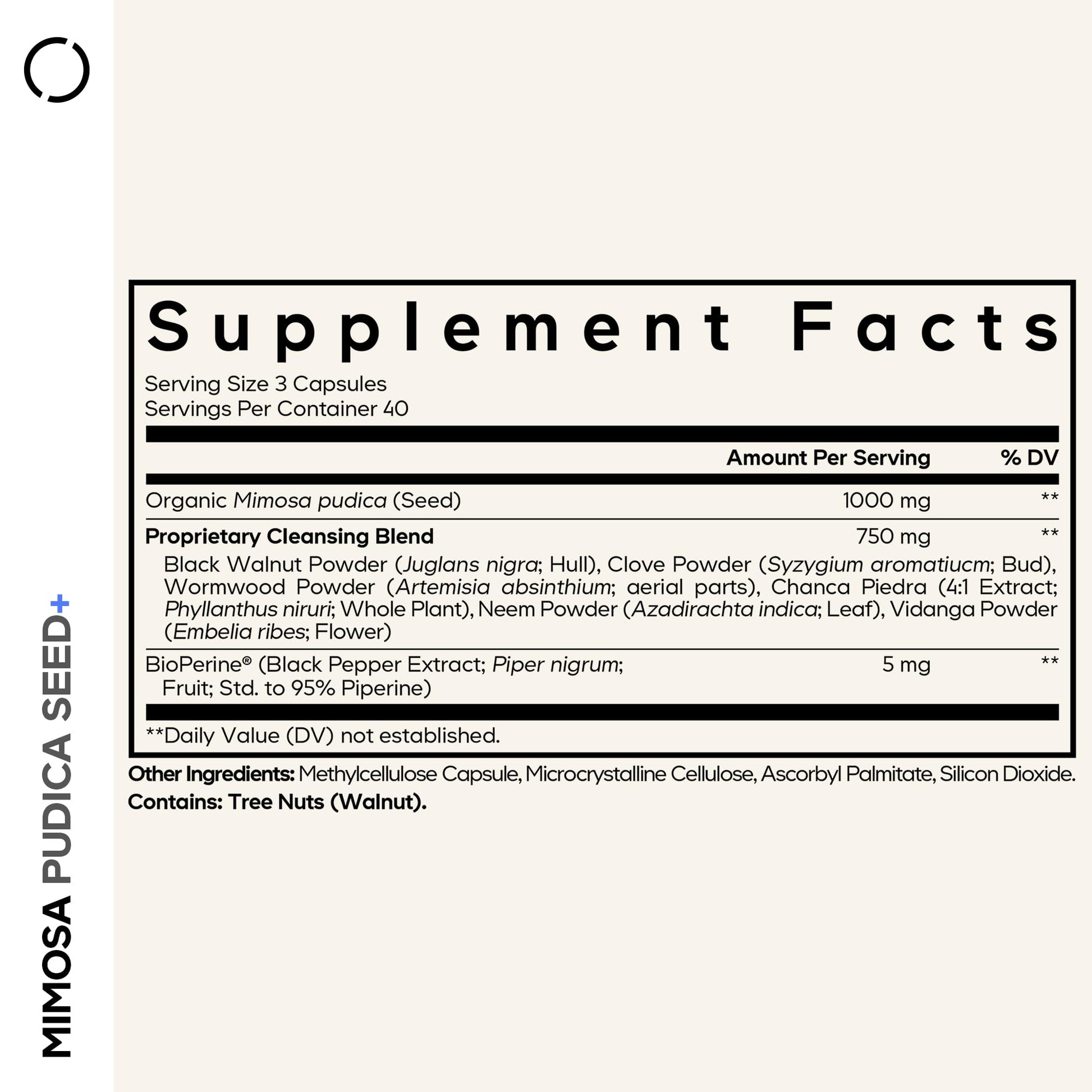 Codeage Organic Mimosa Pudica Seed Capsules - Mimosa Pudica Seeds Supplement - Black Walnut, Cloves, Vidanga, Neem, BioPerine - All in One - Sensitive Plant Pills - Non-GMO & Vegan - 120 Capsules - dailyvitalstore