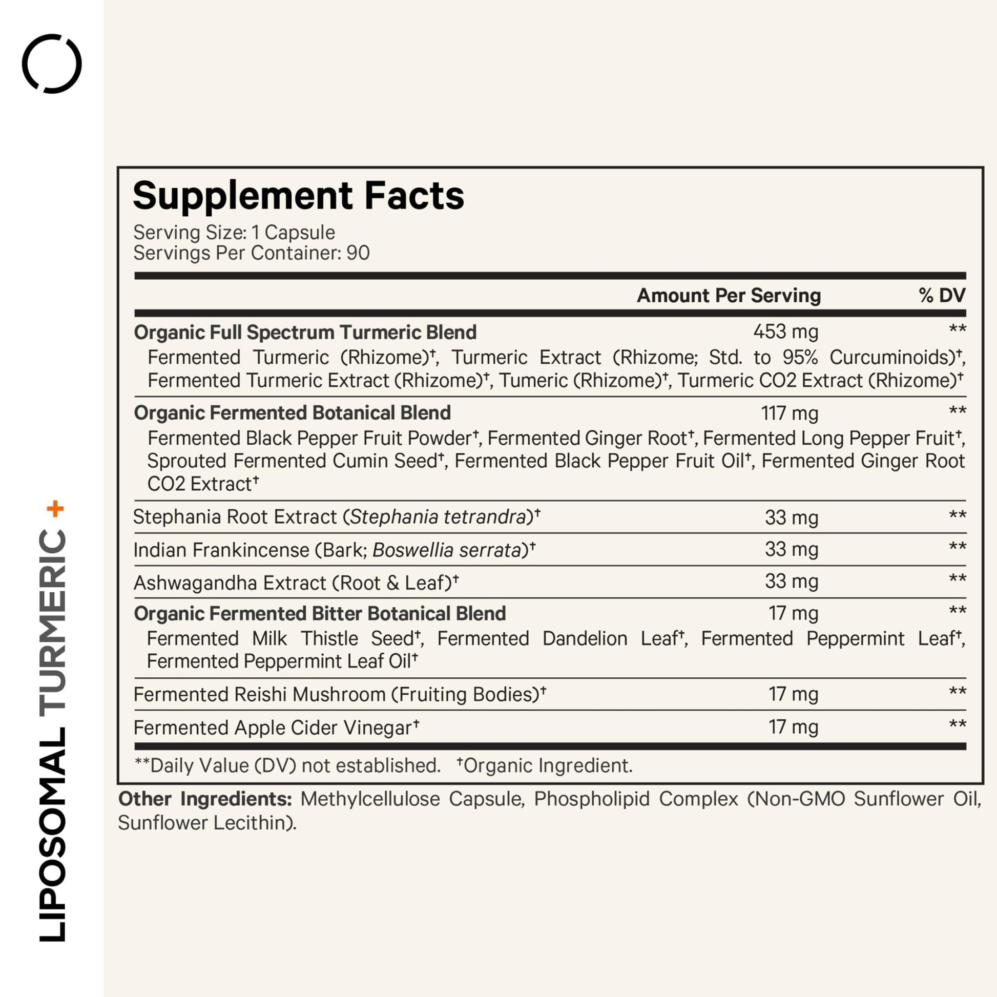 Codeage Organic Turmeric Supplement - 95% Curcumin Extract Pills - Liposomal Fermented Botanical Blend Black Pepper, Ashwagandha, Ginger, Stephania, Boswelia, Cumin, Digestive Bitters - 90 Capsules - dailyvitalstore